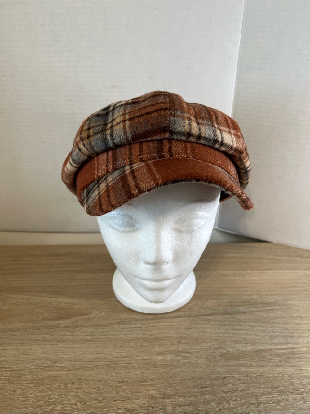 Plaid Brown Newsboy Cap - Women Accessories Hat